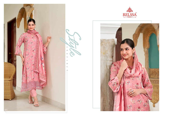 Relssa Fabrics Angel Vol 4 Premium Muslin Embroidered Dress Material - Amrah Wholesale