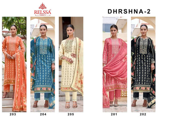 Relssa Fabrics Dhrshna Vol 2 Fancy Fabric Dress Material - Amrah Wholesale