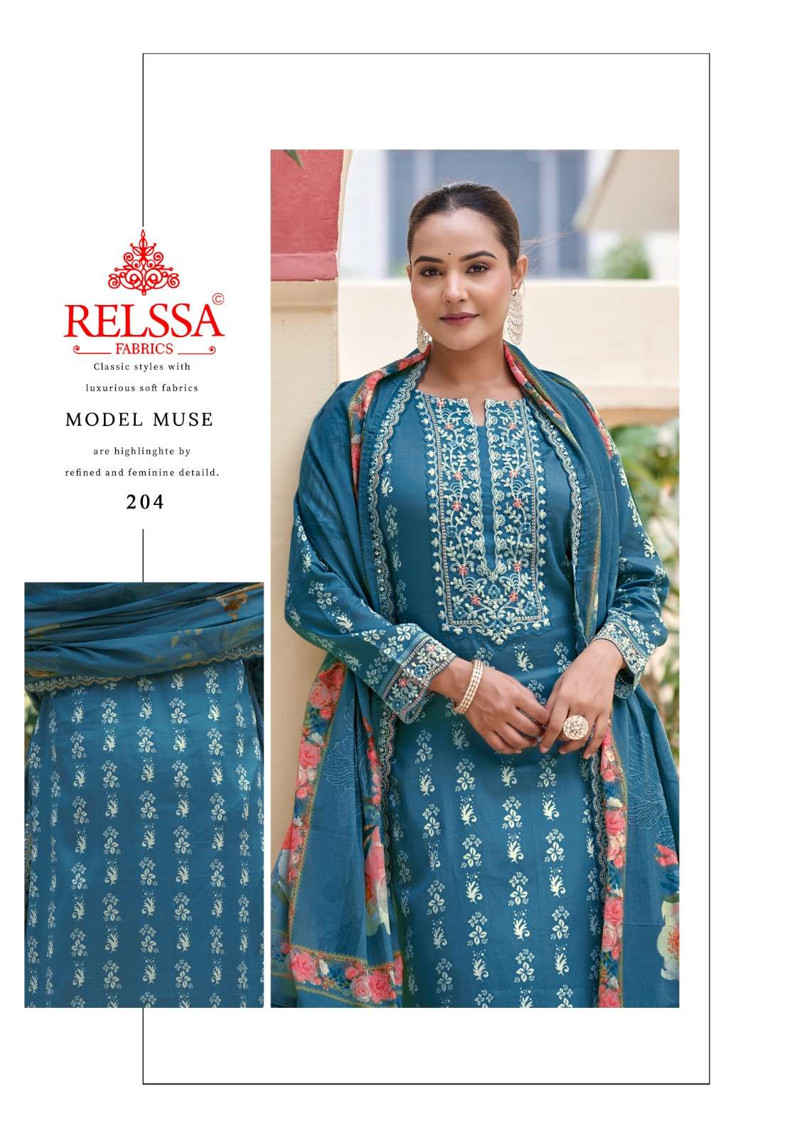 Relssa Fabrics Dhrshna Vol 2 Fancy Fabric Dress Material - Amrah Wholesale