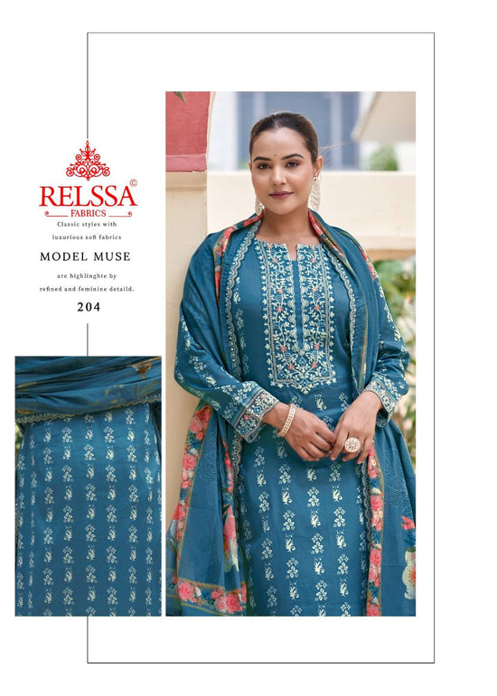 Relssa Fabrics Dhrshna Vol 2 Fancy Fabric Dress Material - Amrah Wholesale