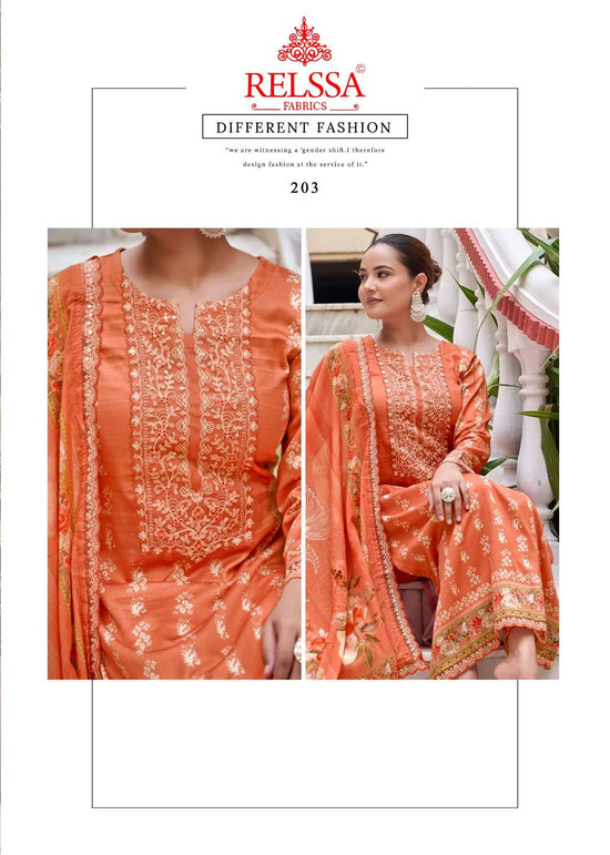 Relssa Fabrics Dhrshna Vol 2 Fancy Fabric Dress Material - Amrah Wholesale