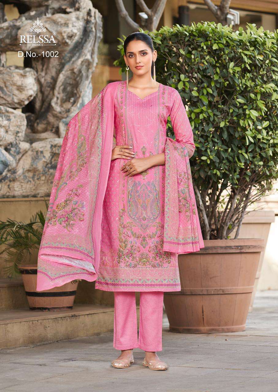 Relssa Fabrics Falak Vol 10 Superior Cotton Embroidered Dress Material