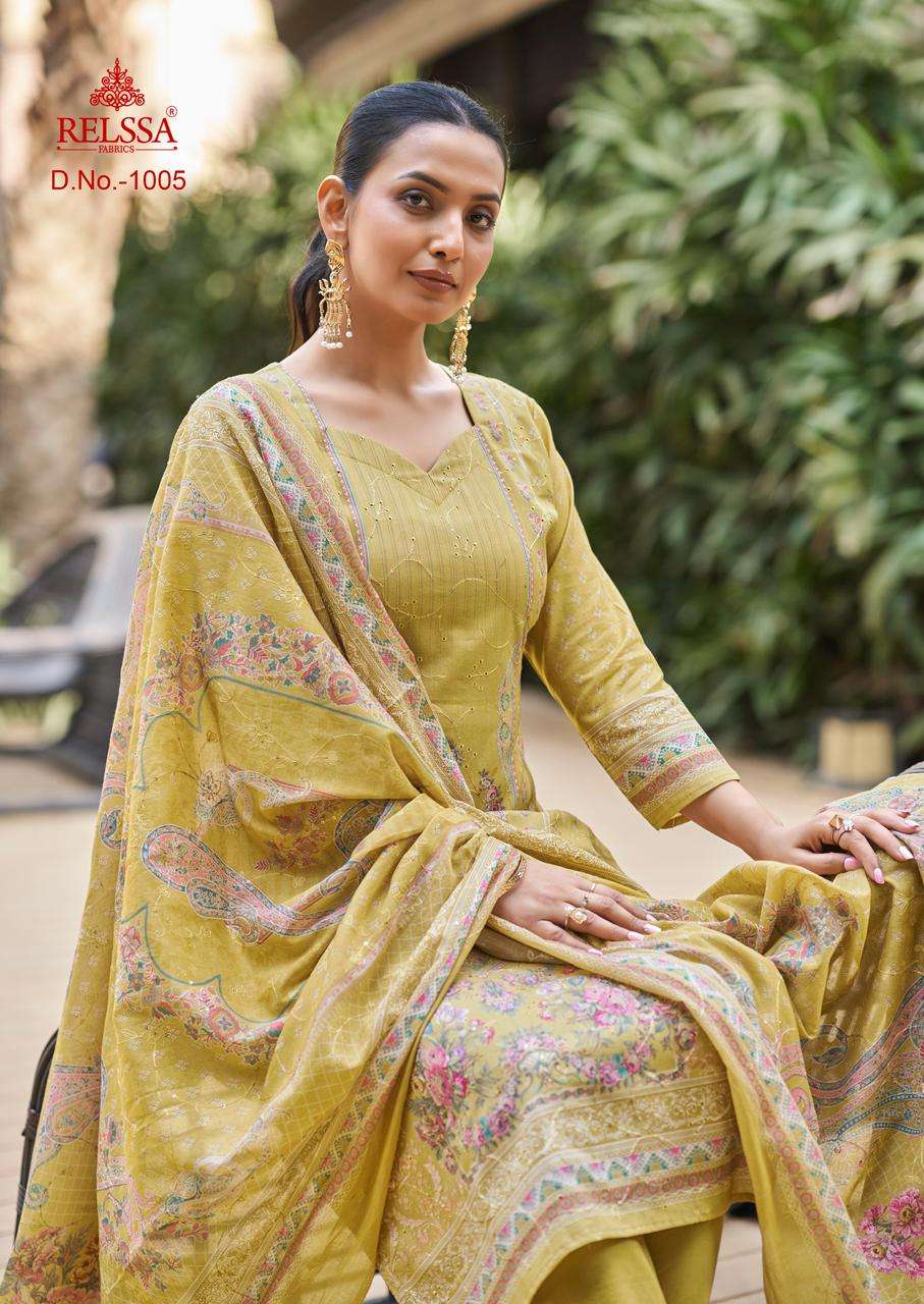 Relssa Fabrics Falak Vol 10 Superior Cotton Embroidered Dress Material