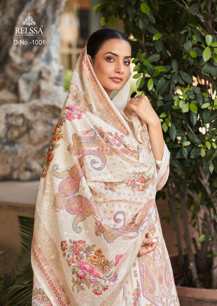 Relssa Fabrics Falak Vol 10 Superior Cotton Embroidered Dress Material - Amrah Wholesale
