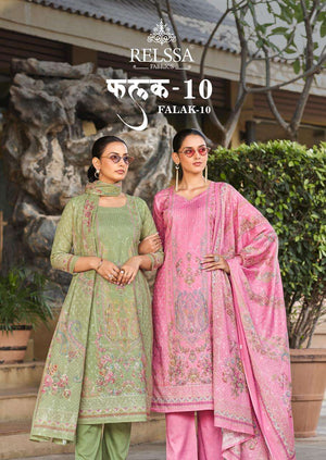 Relssa Fabrics Falak Vol 10 Superior Cotton Embroidered Dress Material - Amrah Wholesale