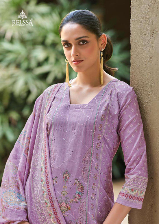 Relssa Fabrics Falak Vol 10 Superior Cotton Embroidered Dress Material - Amrah Wholesale