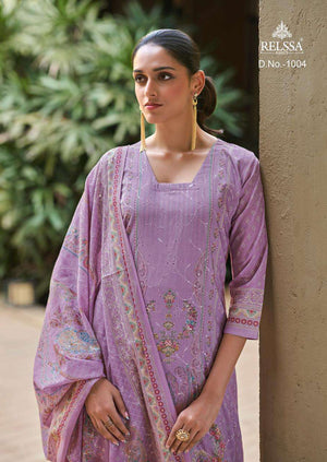 Relssa Fabrics Falak Vol 10 Superior Cotton Embroidered Dress Material - Amrah Wholesale