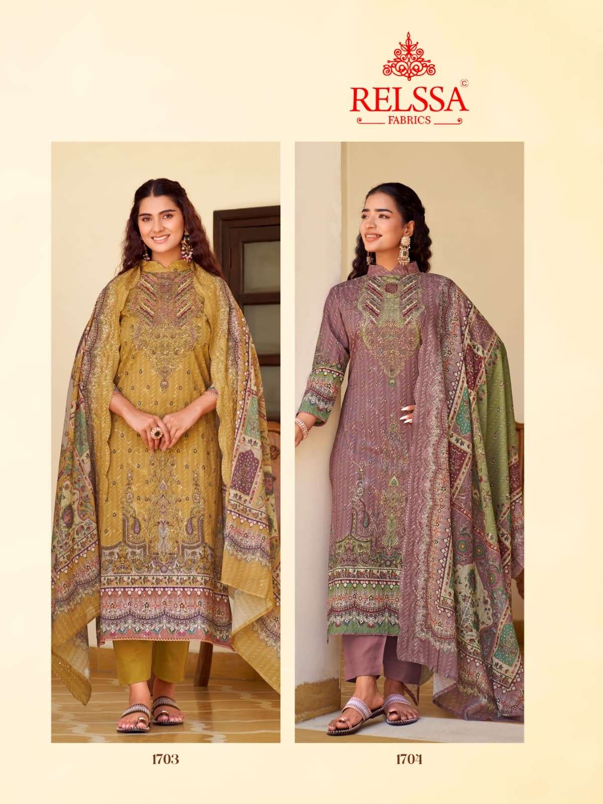 Relssa Fabrics Falak Vol 17 Superior Cotton Embroidered Dress Material - Amrah Wholesale