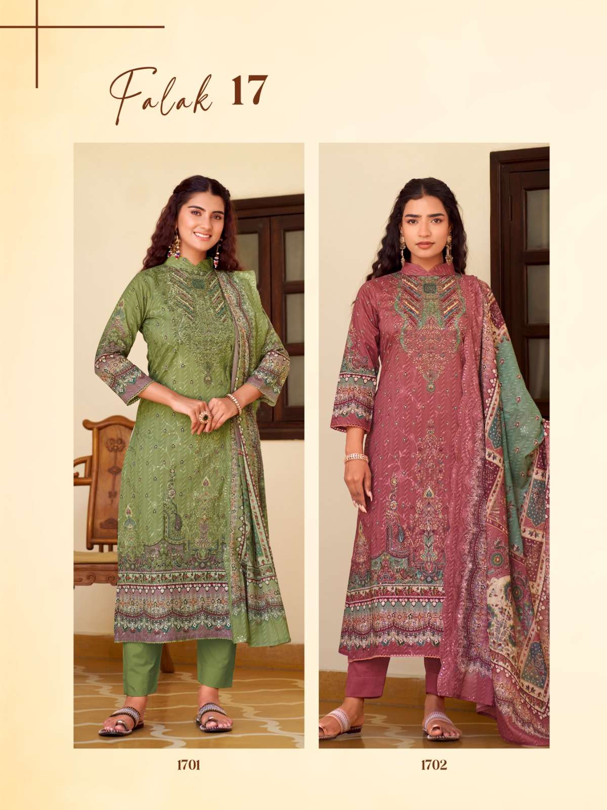 Relssa Fabrics Falak Vol 17 Superior Cotton Embroidered Dress Material - Amrah Wholesale