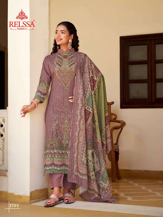 Relssa Fabrics Falak Vol 17 Superior Cotton Embroidered Dress Material - Amrah Wholesale