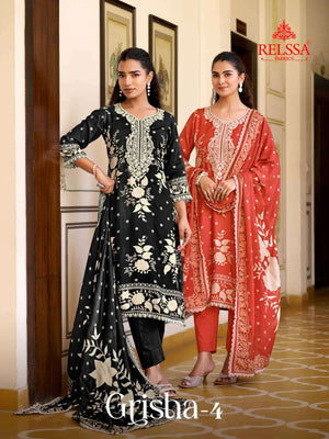 Relssa Fabrics Grisha Vol 4 Masakali Embroidered Dress Material