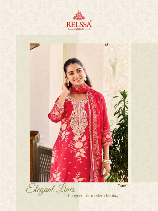 Relssa Fabrics Grisha Vol 4 Masakali Embroidered Dress Material - Amrah Wholesale