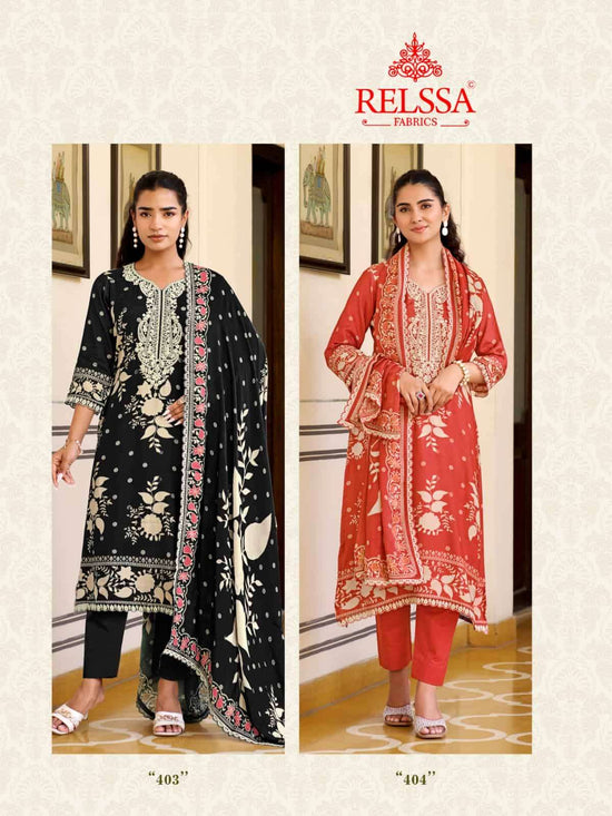 Relssa Fabrics Grisha Vol 4 Masakali Embroidered Dress Material - Amrah Wholesale