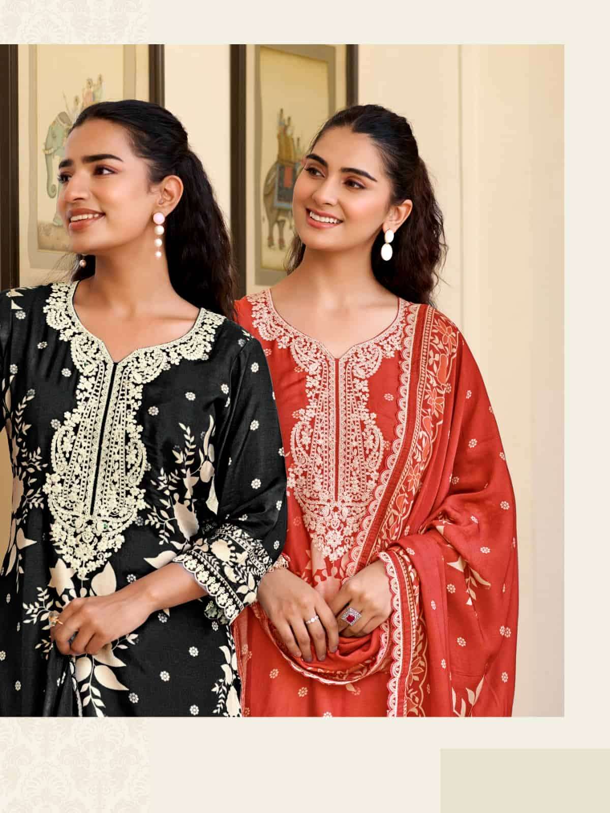 Relssa Fabrics Grisha Vol 4 Masakali Embroidered Dress Material - Amrah Wholesale