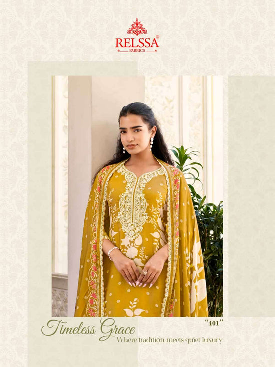 Relssa Fabrics Grisha Vol 4 Masakali Embroidered Dress Material - Amrah Wholesale