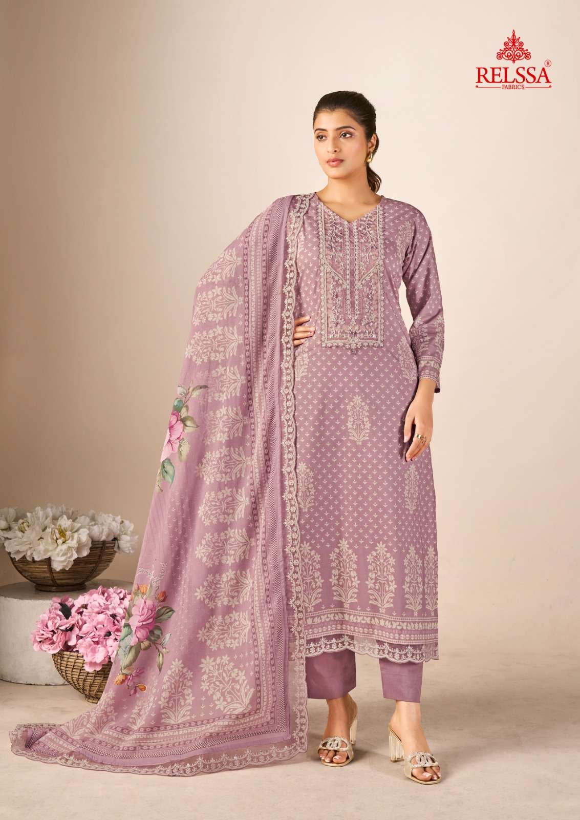 Relssa Fabrics Kenny Premium Cotton Lawn Dress Material - Amrah Wholesale