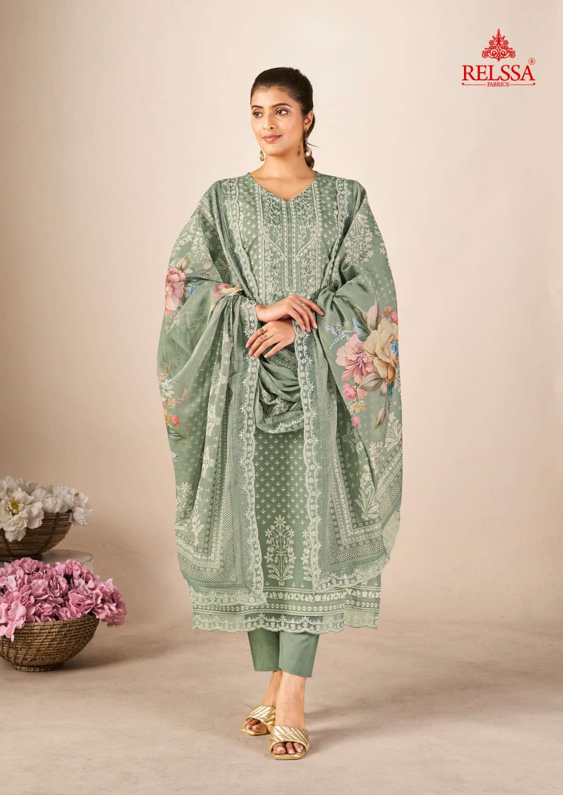 Relssa Fabrics Kenny Premium Cotton Lawn Dress Material - Amrah Wholesale