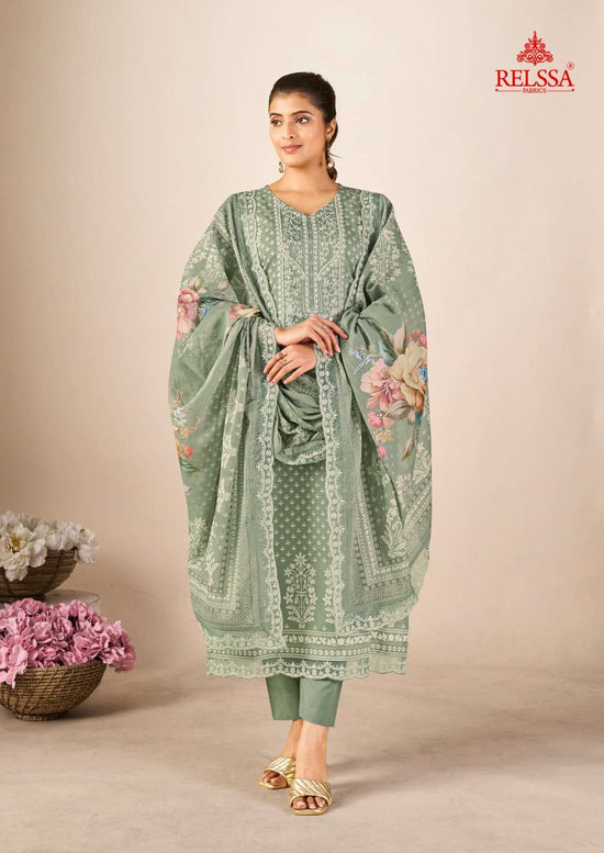 Relssa Fabrics Kenny Premium Cotton Lawn Dress Material - Amrah Wholesale