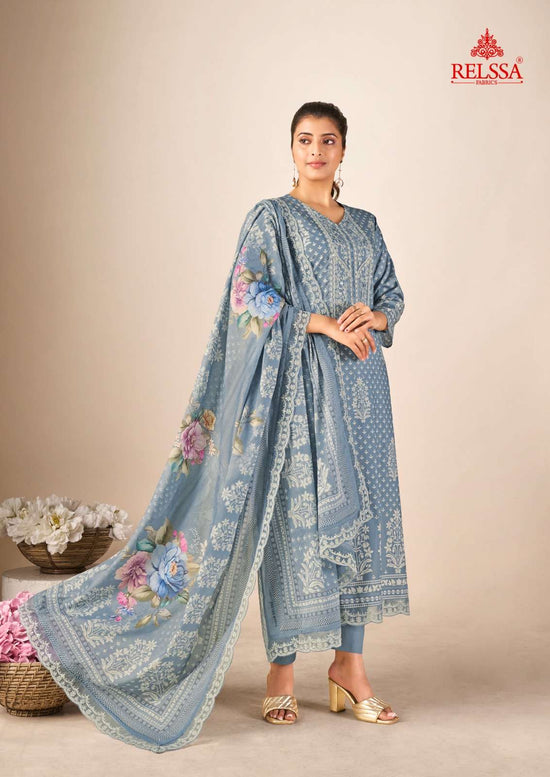 Relssa Fabrics Kenny Premium Cotton Lawn Dress Material - Amrah Wholesale