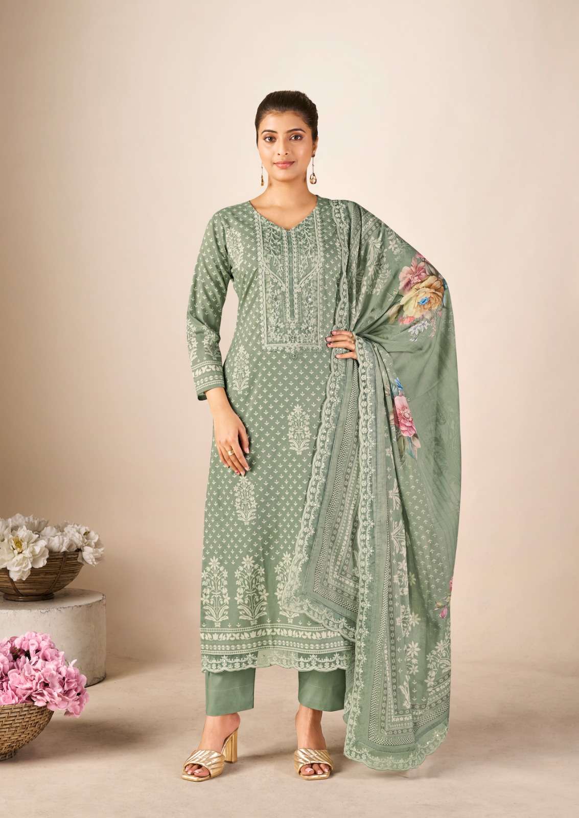 Relssa Fabrics Kenny Premium Cotton Lawn Dress Material - Amrah Wholesale
