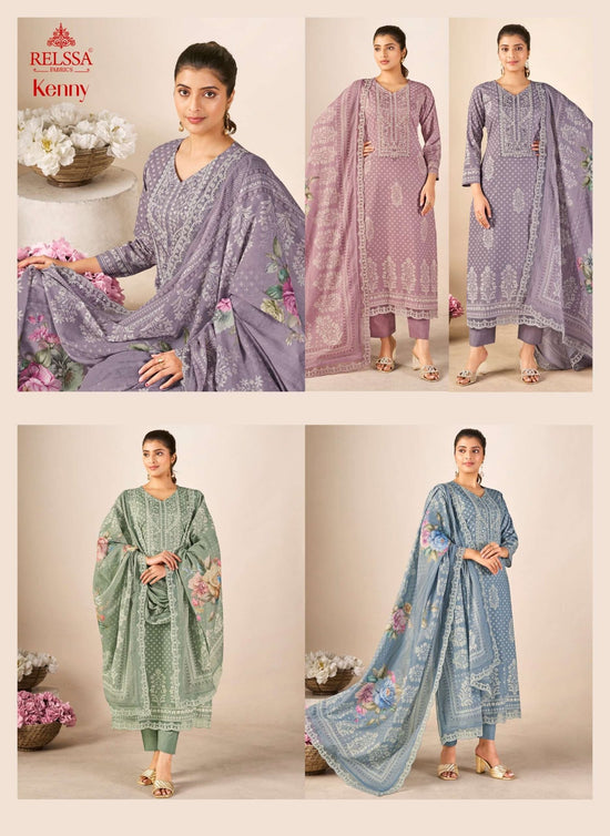 Relssa Fabrics Kenny Premium Cotton Lawn Dress Material - Amrah Wholesale