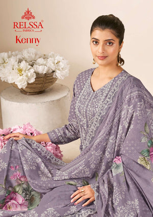 Relssa Fabrics Kenny Premium Cotton Lawn Dress Material - Amrah Wholesale