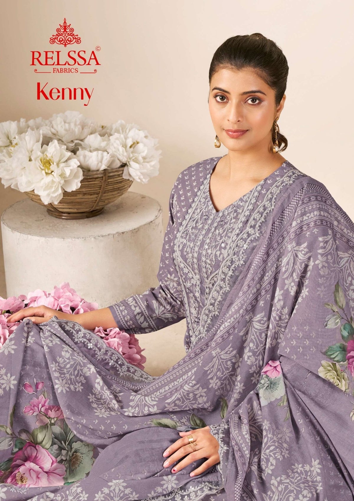 Relssa Fabrics Kenny Premium Cotton Lawn Dress Material - Amrah Wholesale