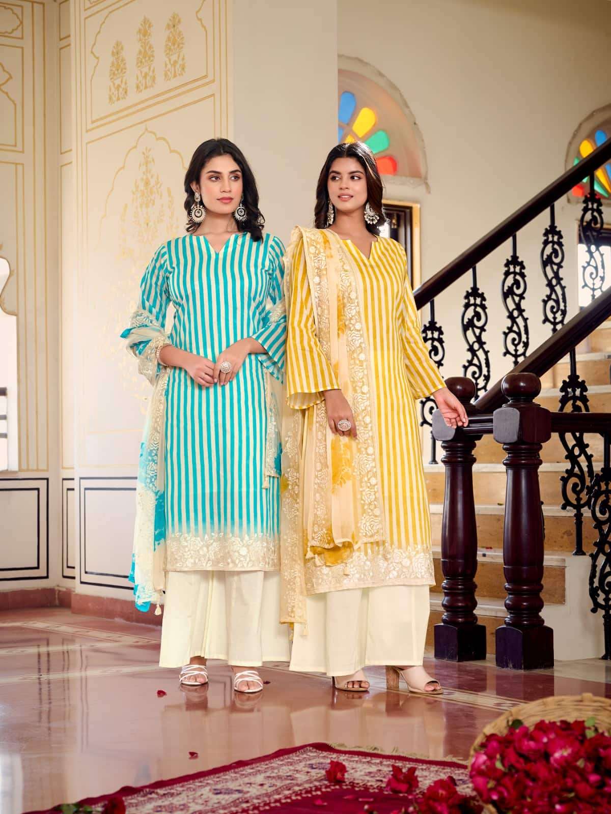 Relssa Fabrics Khush Pure Giza Satin Digital Printed Dress Material