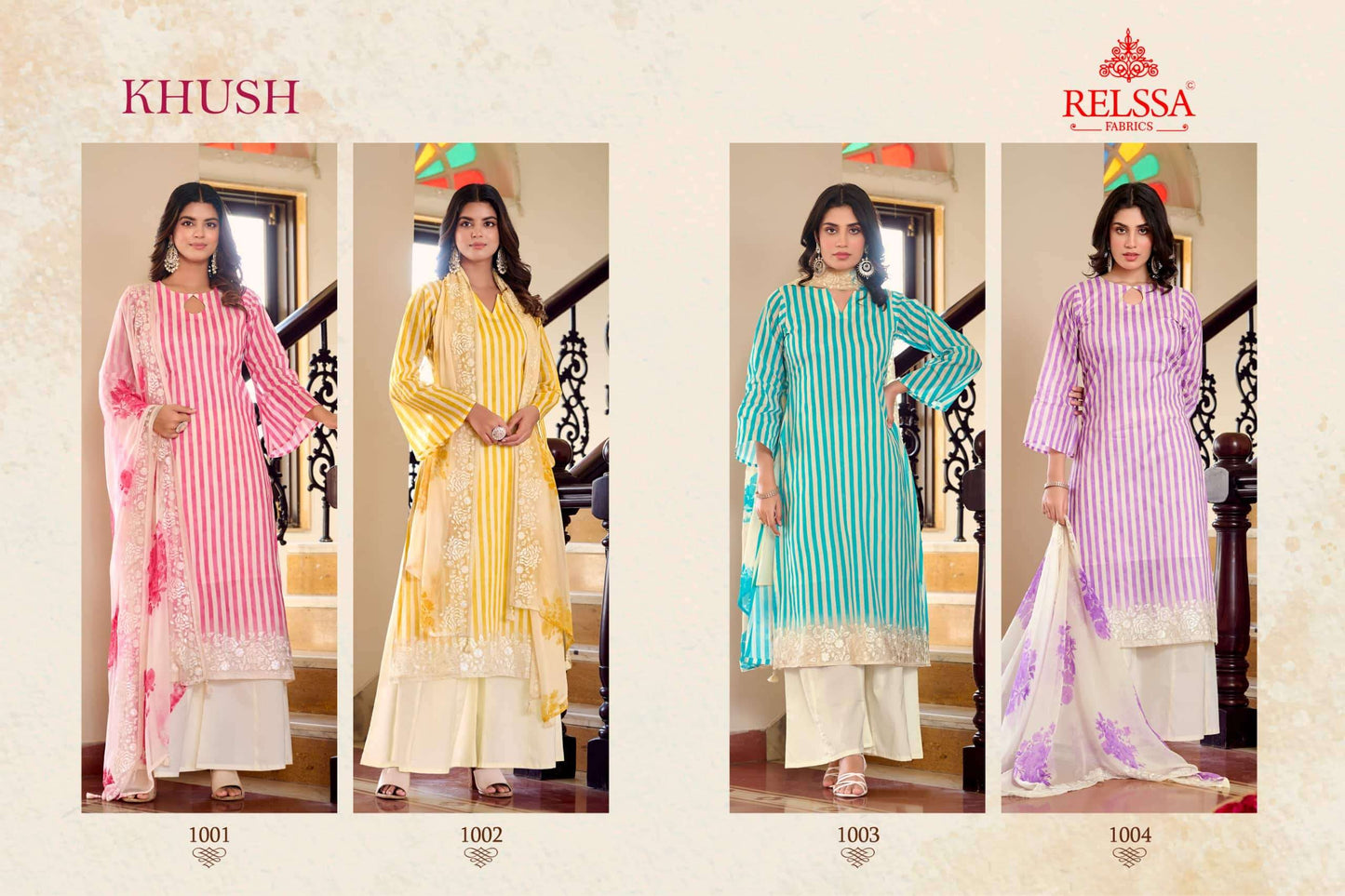 Relssa Fabrics Khush Pure Giza Satin Digital Printed Dress Material