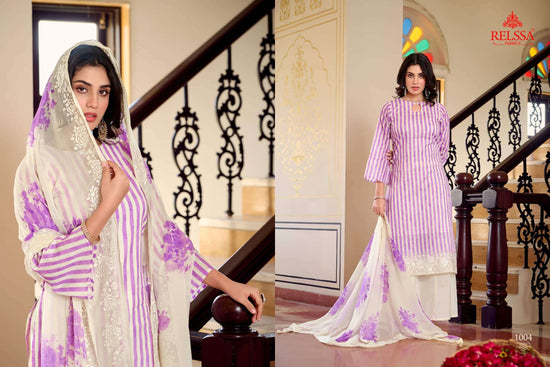 Relssa Fabrics Khush Pure Giza Satin Digital Printed Dress Material