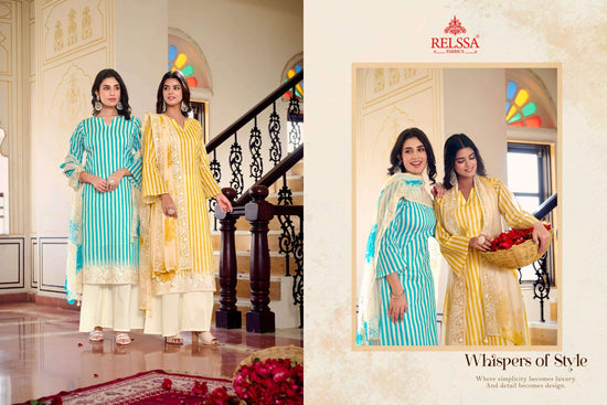 Relssa Fabrics Khush Pure Giza Satin Digital Printed Dress Material