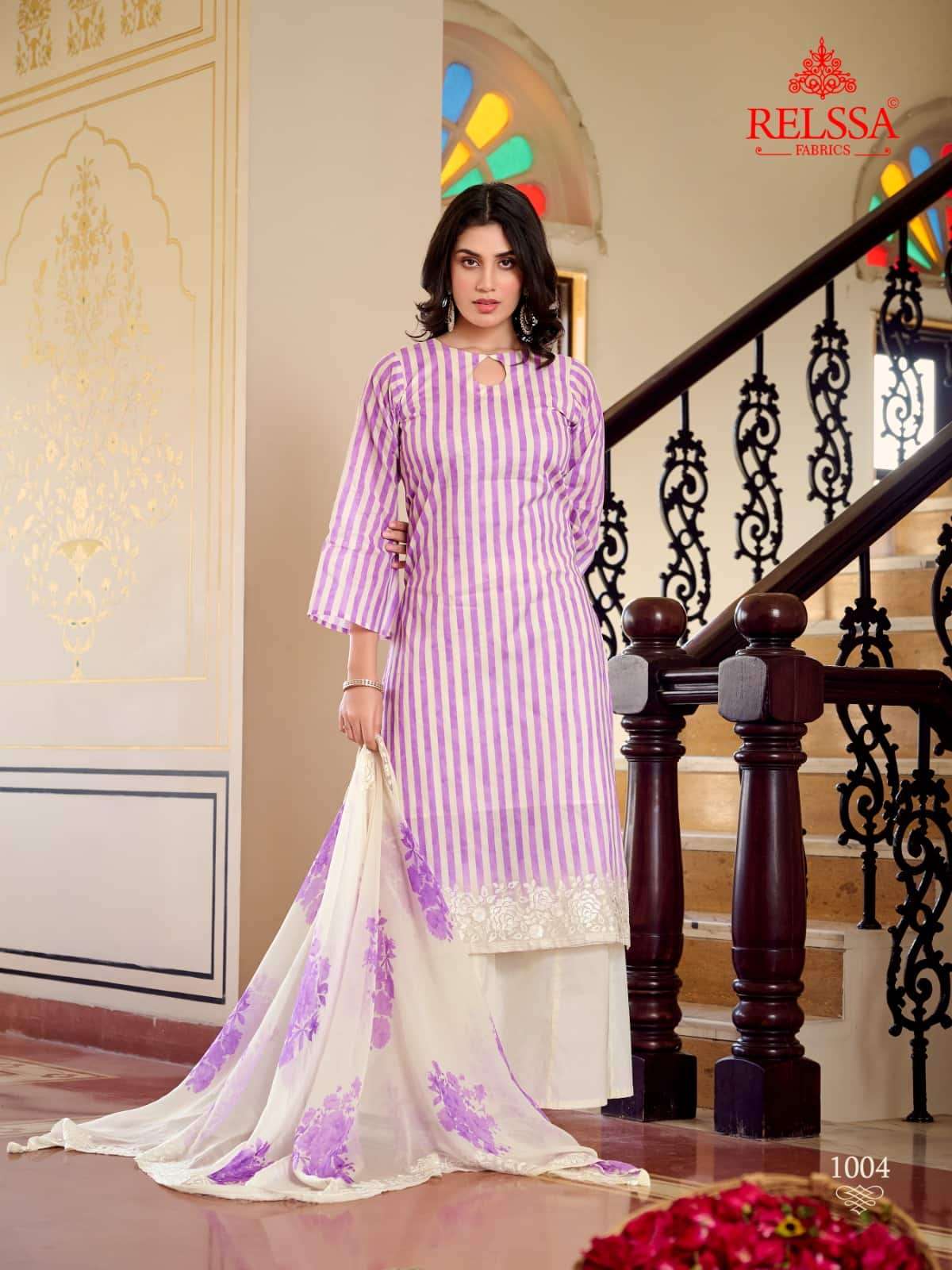 Relssa Fabrics Khush Pure Giza Satin Digital Printed Dress Material - Amrah Wholesale
