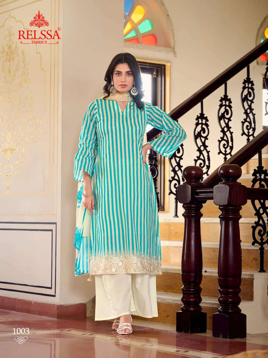 Relssa Fabrics Khush Pure Giza Satin Digital Printed Dress Material - Amrah Wholesale