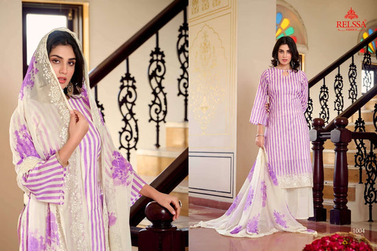 Relssa Fabrics Khush Pure Giza Satin Digital Printed Dress Material - Amrah Wholesale