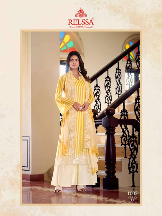 Relssa Fabrics Khush Pure Giza Satin Digital Printed Dress Material - Amrah Wholesale