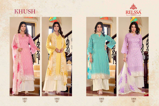 Relssa Fabrics Khush Pure Giza Satin Digital Printed Dress Material - Amrah Wholesale
