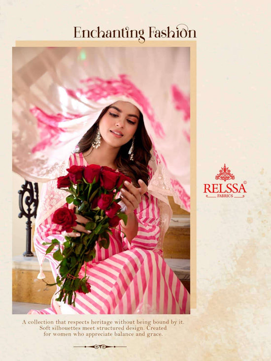 Relssa Fabrics Khush Pure Giza Satin Digital Printed Dress Material - Amrah Wholesale