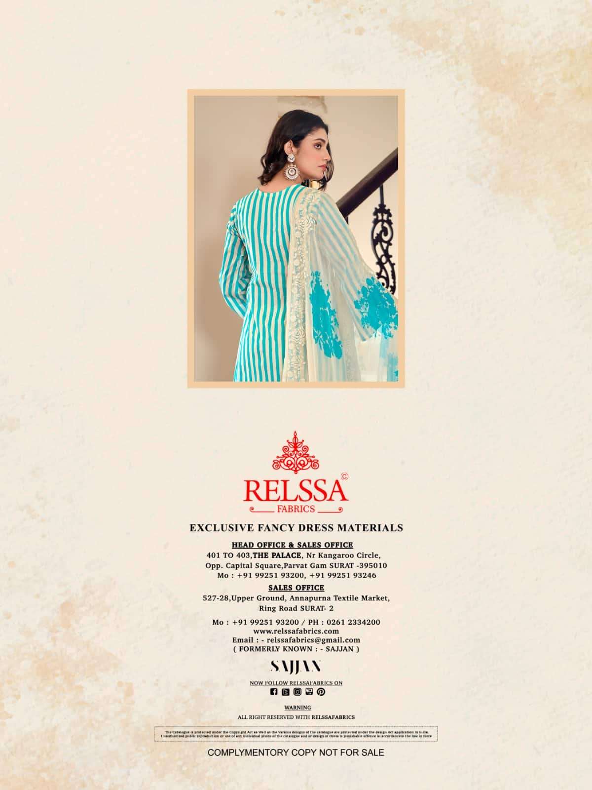 Relssa Fabrics Khush Pure Giza Satin Digital Printed Dress Material - Amrah Wholesale