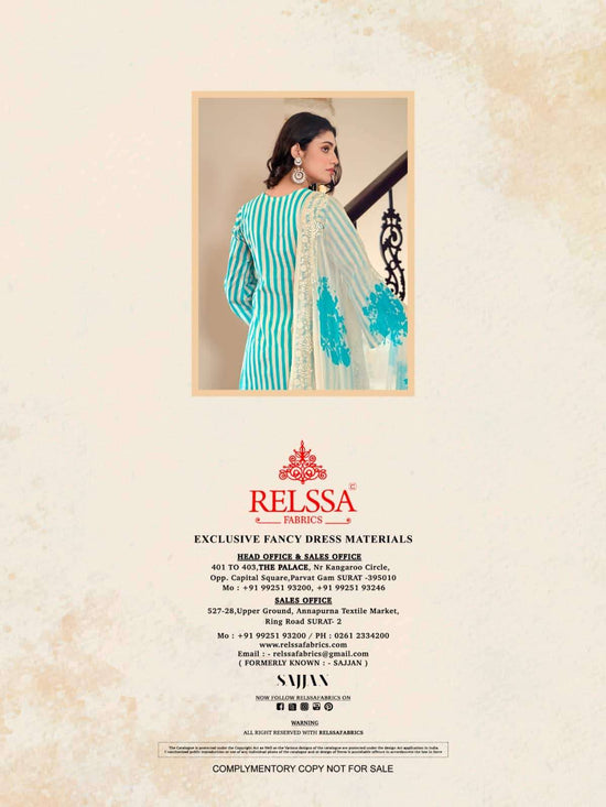Relssa Fabrics Khush Pure Giza Satin Digital Printed Dress Material - Amrah Wholesale