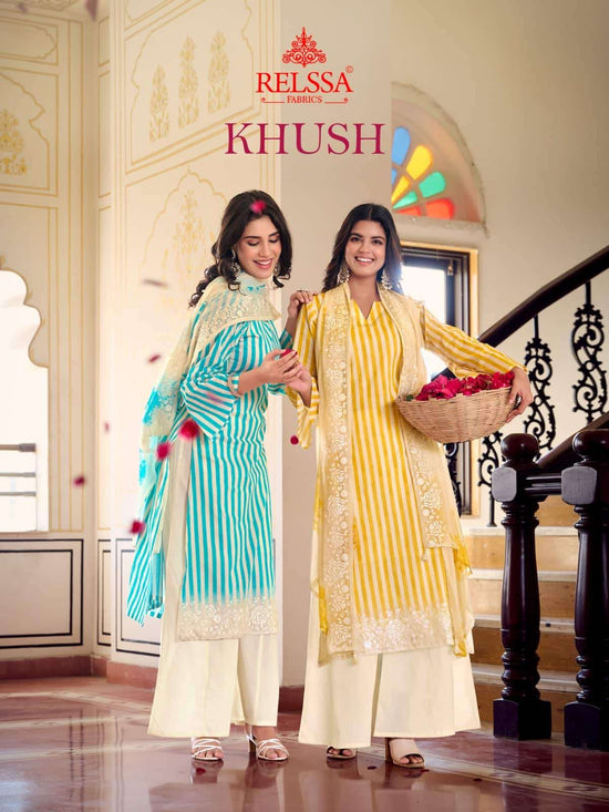 Relssa Fabrics Khush Pure Giza Satin Digital Printed Dress Material - Amrah Wholesale