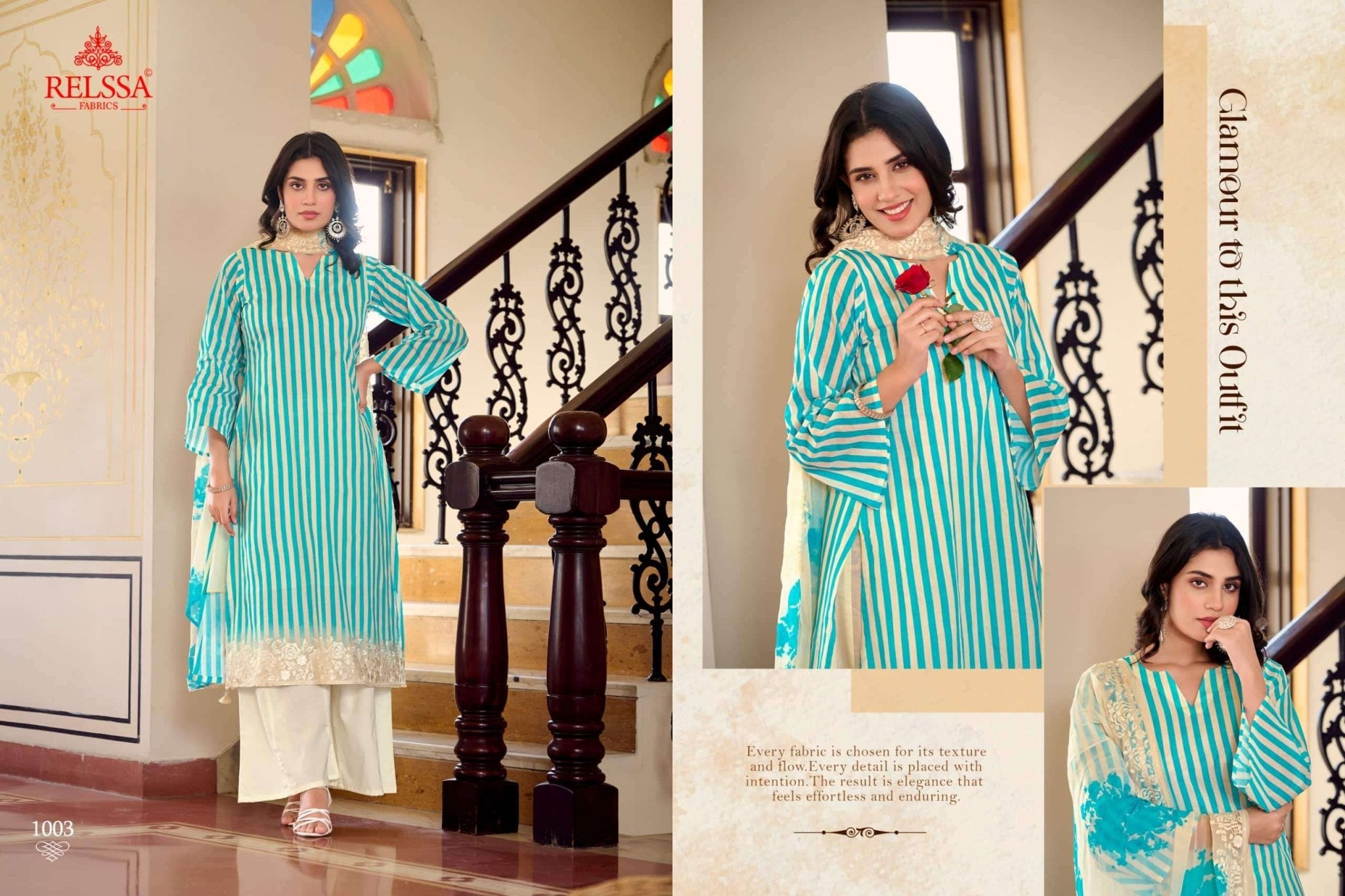 Relssa Fabrics Khush Pure Giza Satin Digital Printed Dress Material - Amrah Wholesale