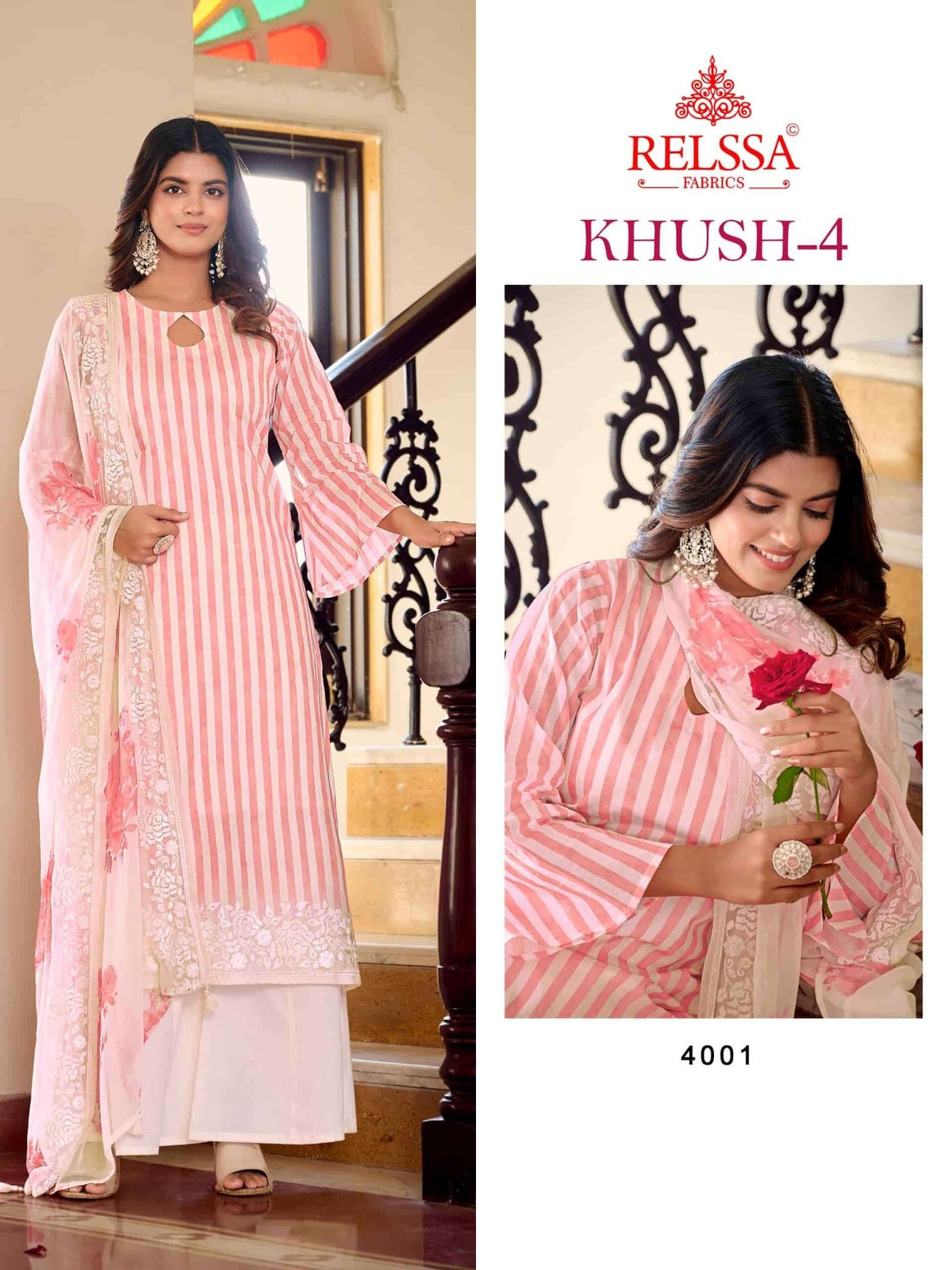 Relssa Fabrics Khush Vol 4 Premium Giza Satin Dress Material - Amrah Wholesale