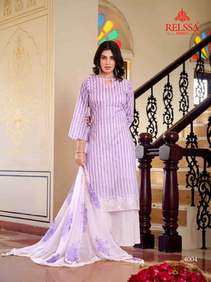 Relssa Fabrics Khush Vol 4 Premium Giza Satin Dress Material - Amrah Wholesale