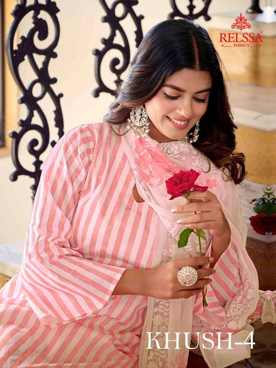 Relssa Fabrics Khush Vol 4 Premium Giza Satin Dress Material - Amrah Wholesale