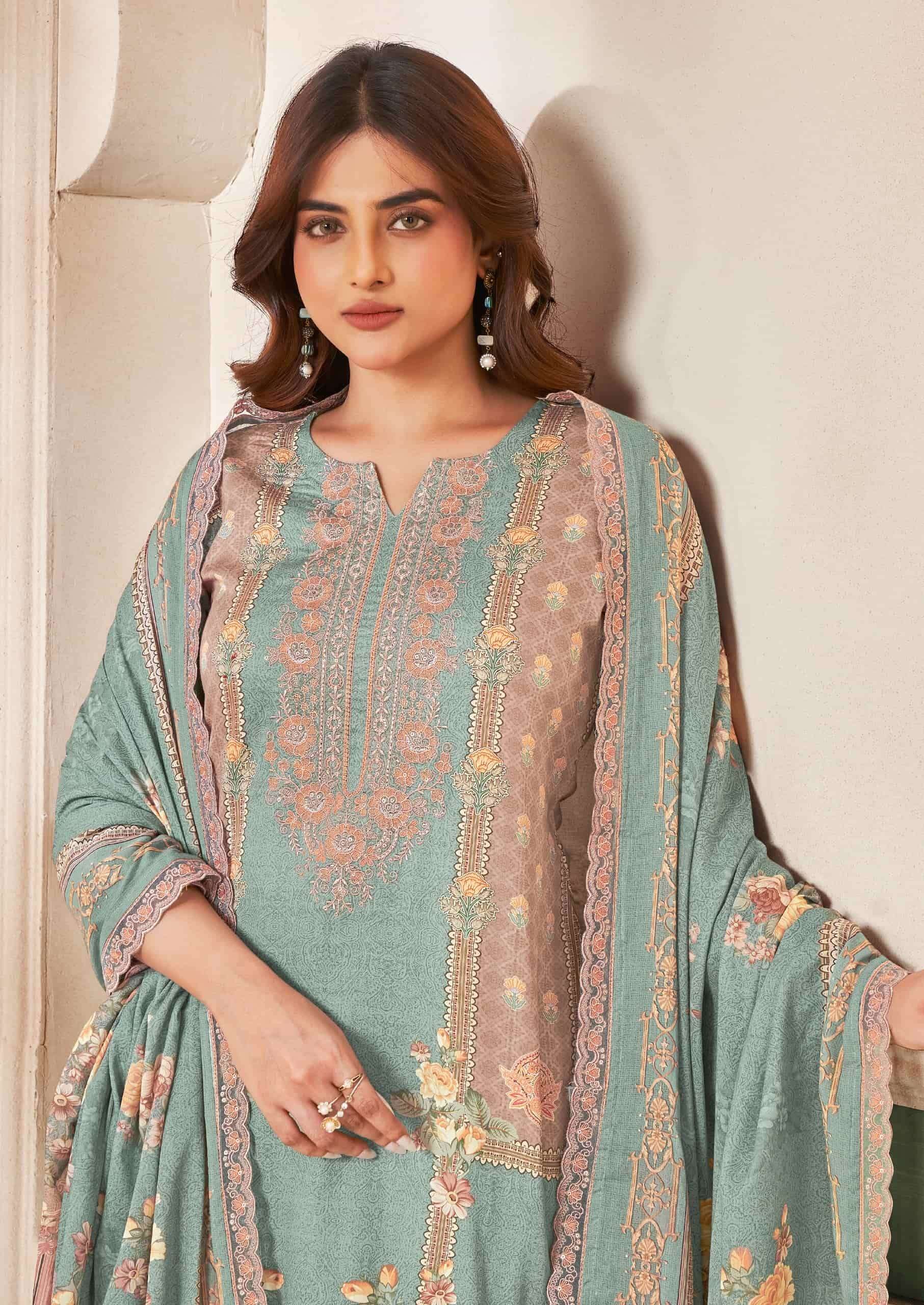 Relssa Fabrics Ombre Vol 2 Premium Giza Satin Dress Material