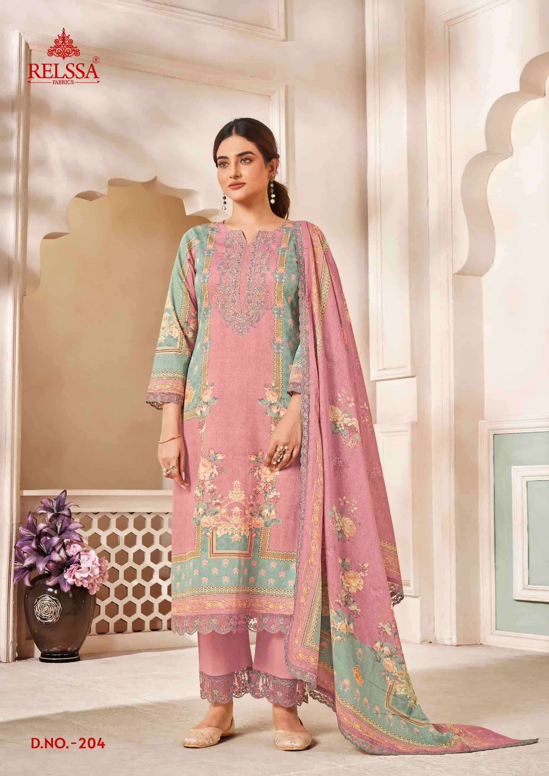 Relssa Fabrics Ombre Vol 2 Premium Giza Satin Dress Material