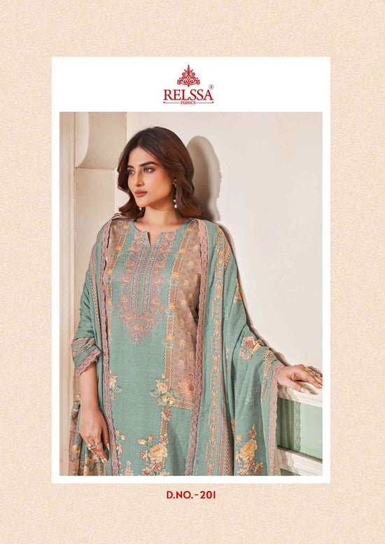 Relssa Fabrics Ombre Vol 2 Premium Giza Satin Dress Material
