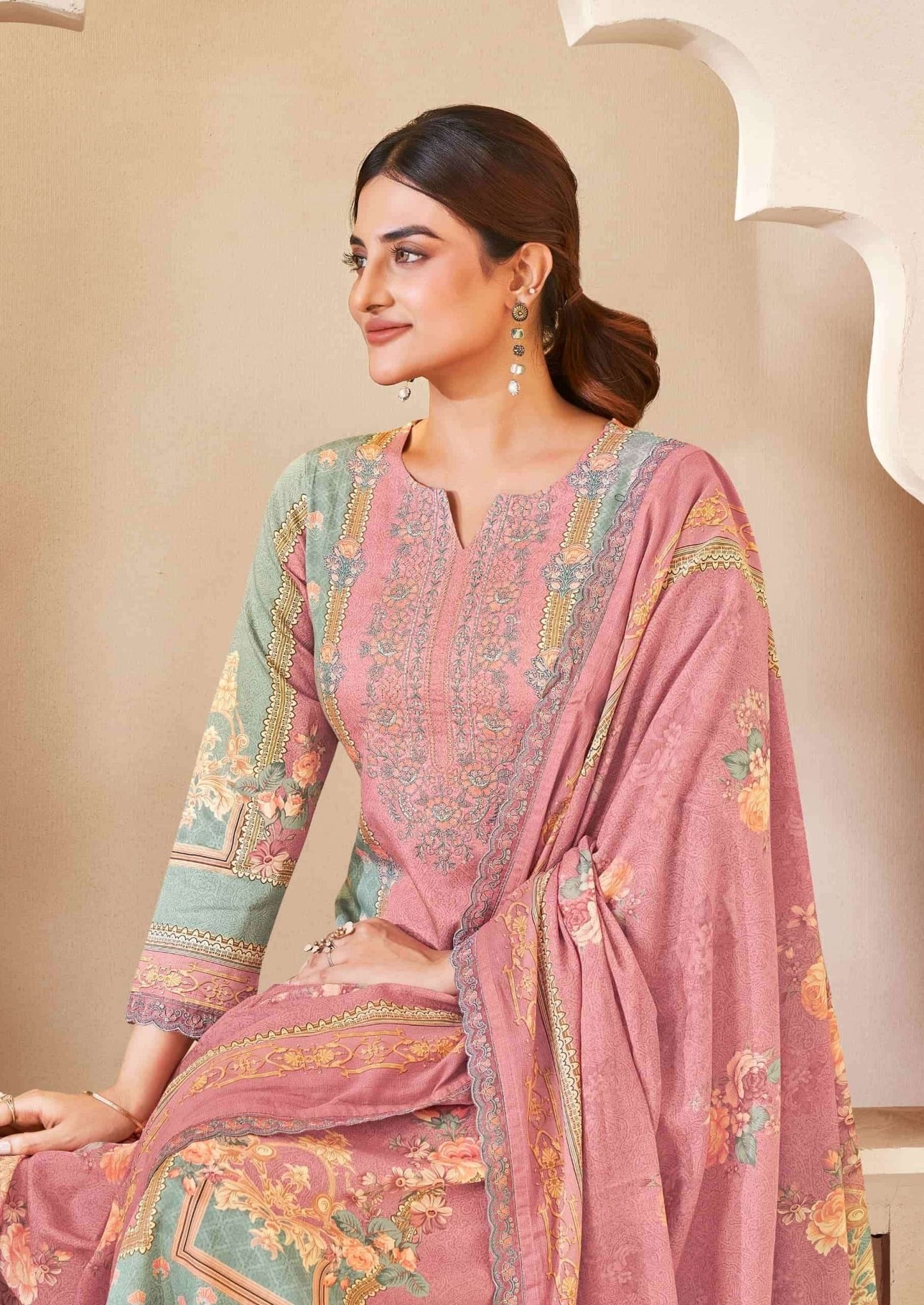 Relssa Fabrics Ombre Vol 2 Premium Giza Satin Dress Material - Amrah Wholesale