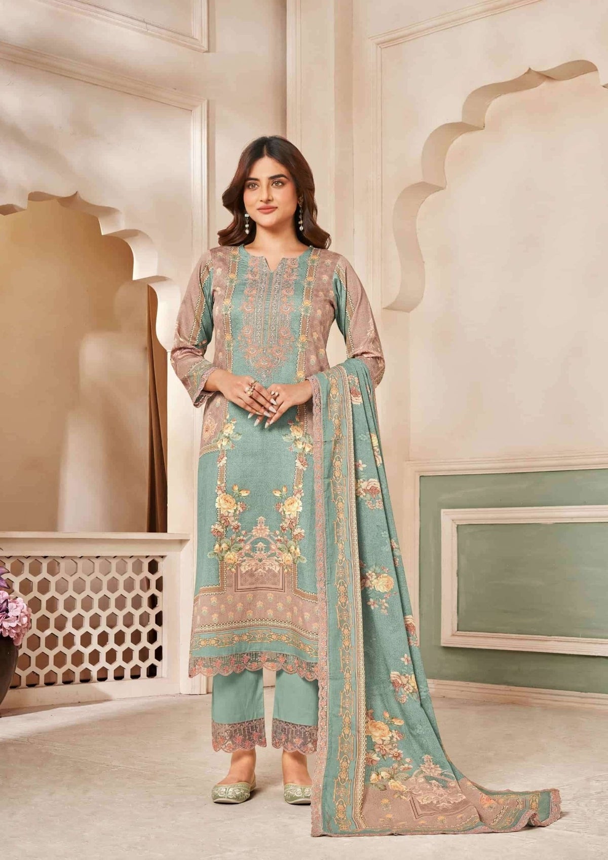 Relssa Fabrics Ombre Vol 2 Premium Giza Satin Dress Material - Amrah Wholesale