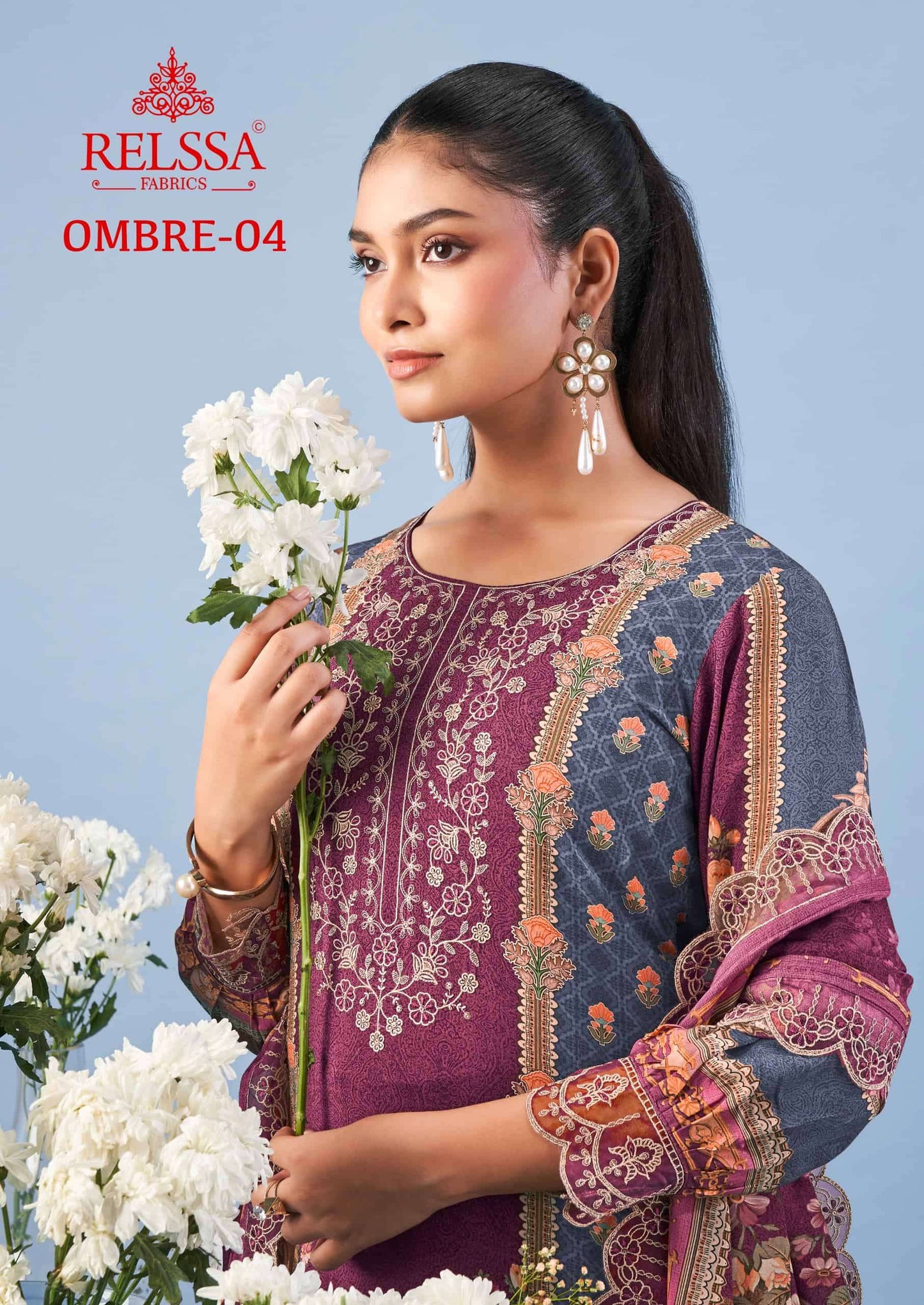Relssa Fabrics Ombre Vol 4 Digital Printed Cotton Dress Material